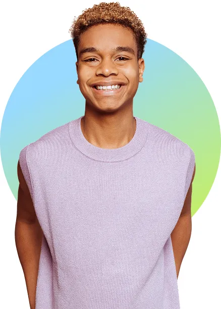 Young latino man smiling brightly with arms behind his back