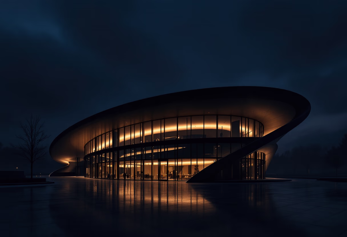 image of completed building project (for a construction company)
