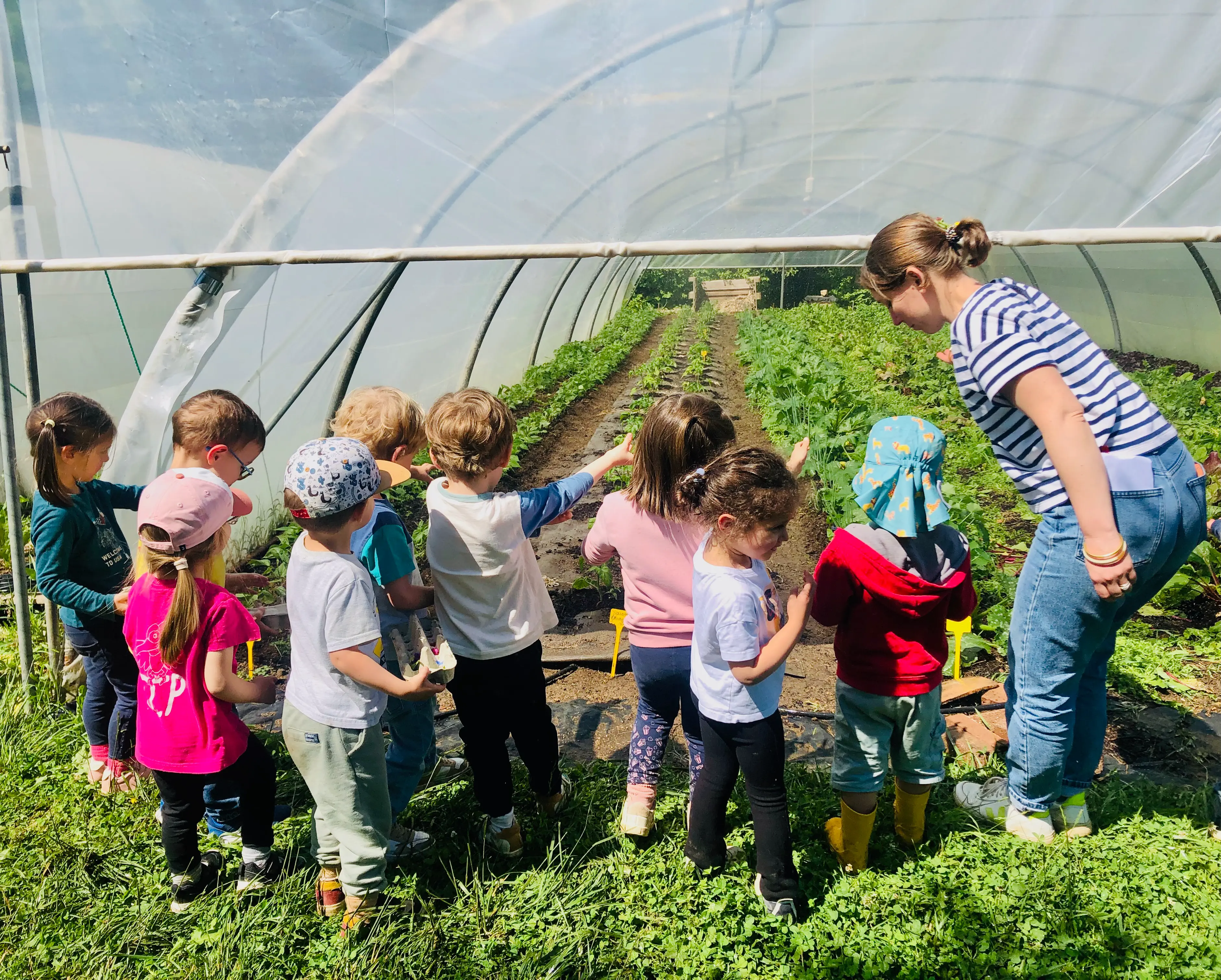 visite du jardin en groupe