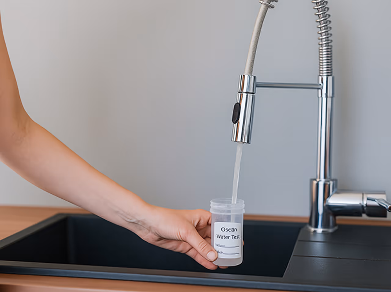 Prélèvement d'eau du robinet avec le kit OSCAN