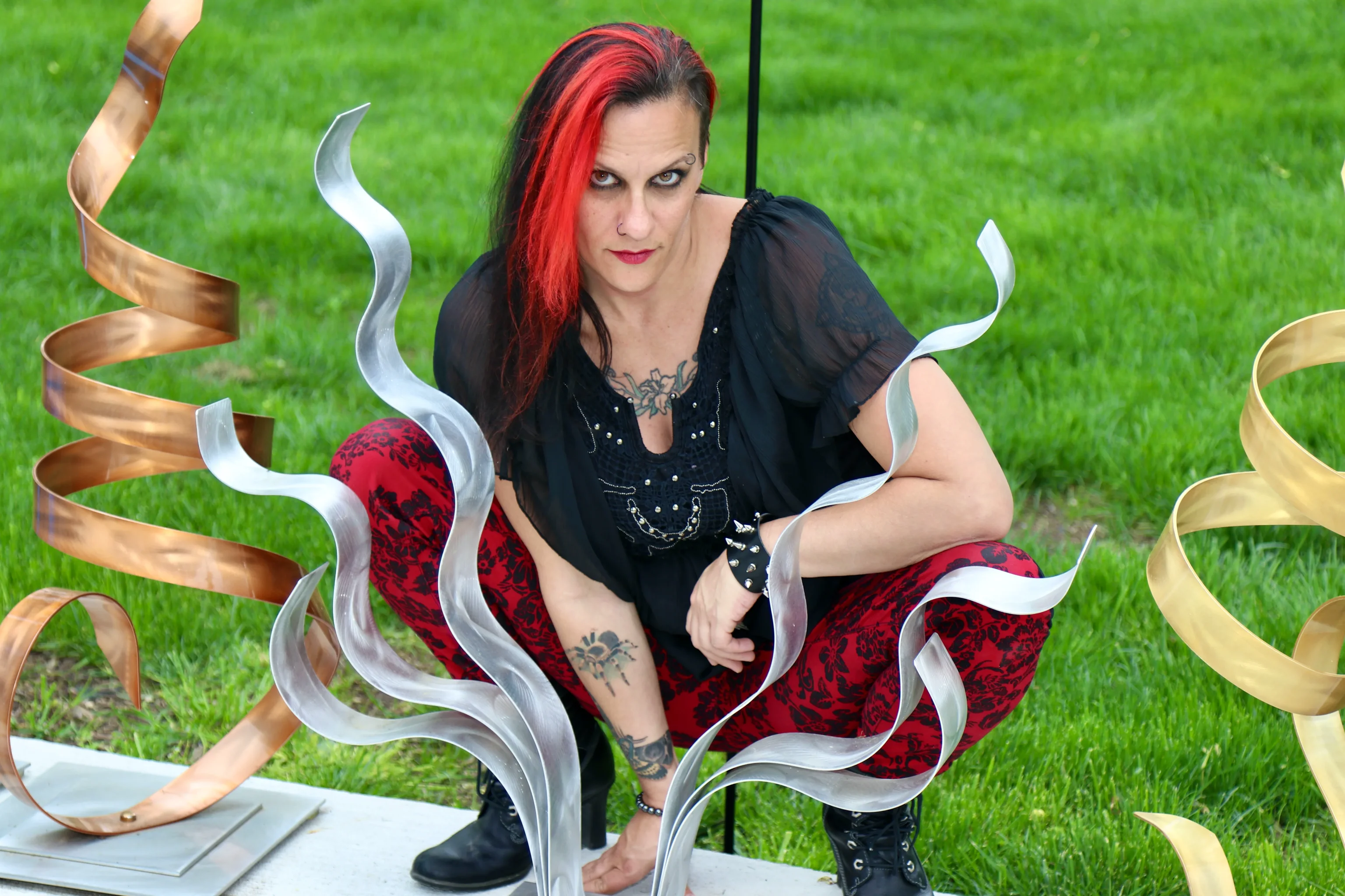 Punk goth with sculpture