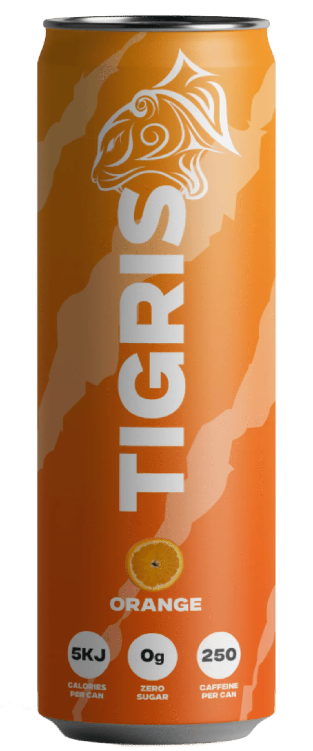 A can of orange tigris juice.