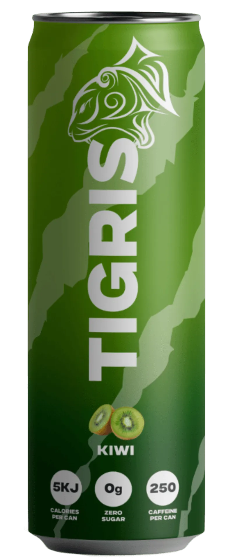 A green can of Tigris with a fish on it.