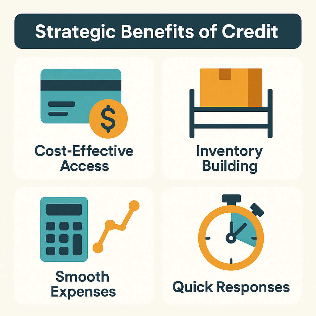 Key benefits of a business line of credit include cost-effective access, inventory building, smooth expenses, and quick responses.