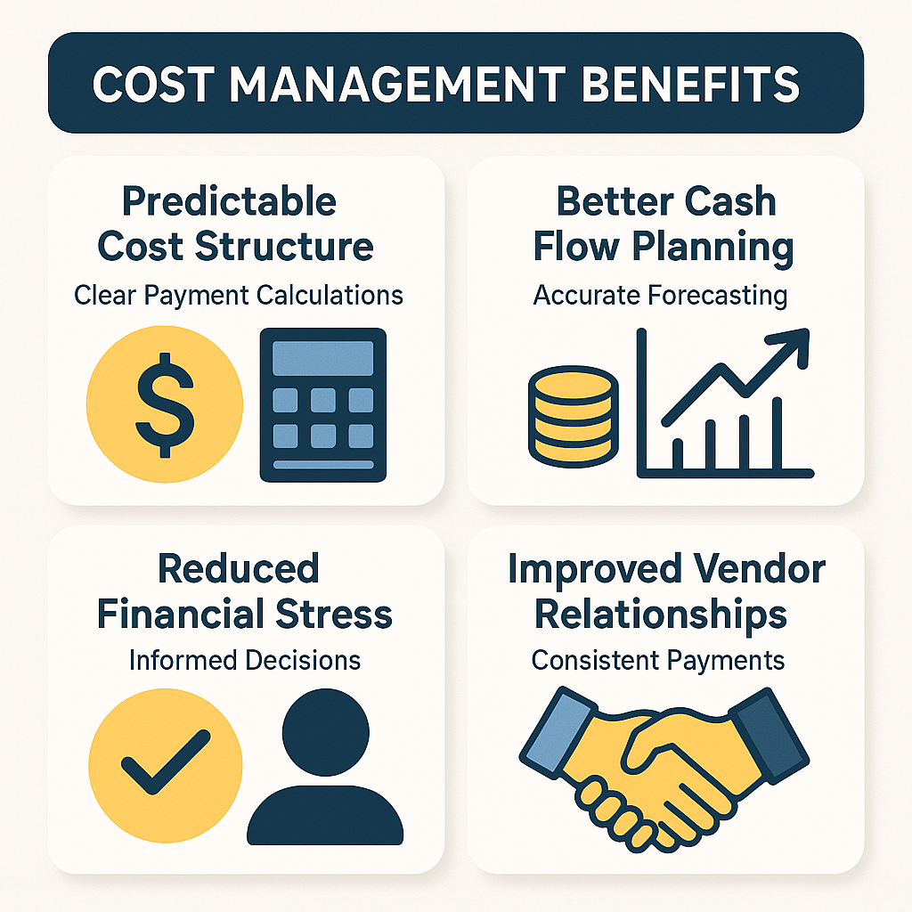 Key benefits of transparent terms in restaurant financing: predictable costs, better cash flow, reduced stress, improved vendor relations.