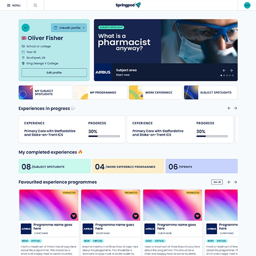 Springpod dashboard