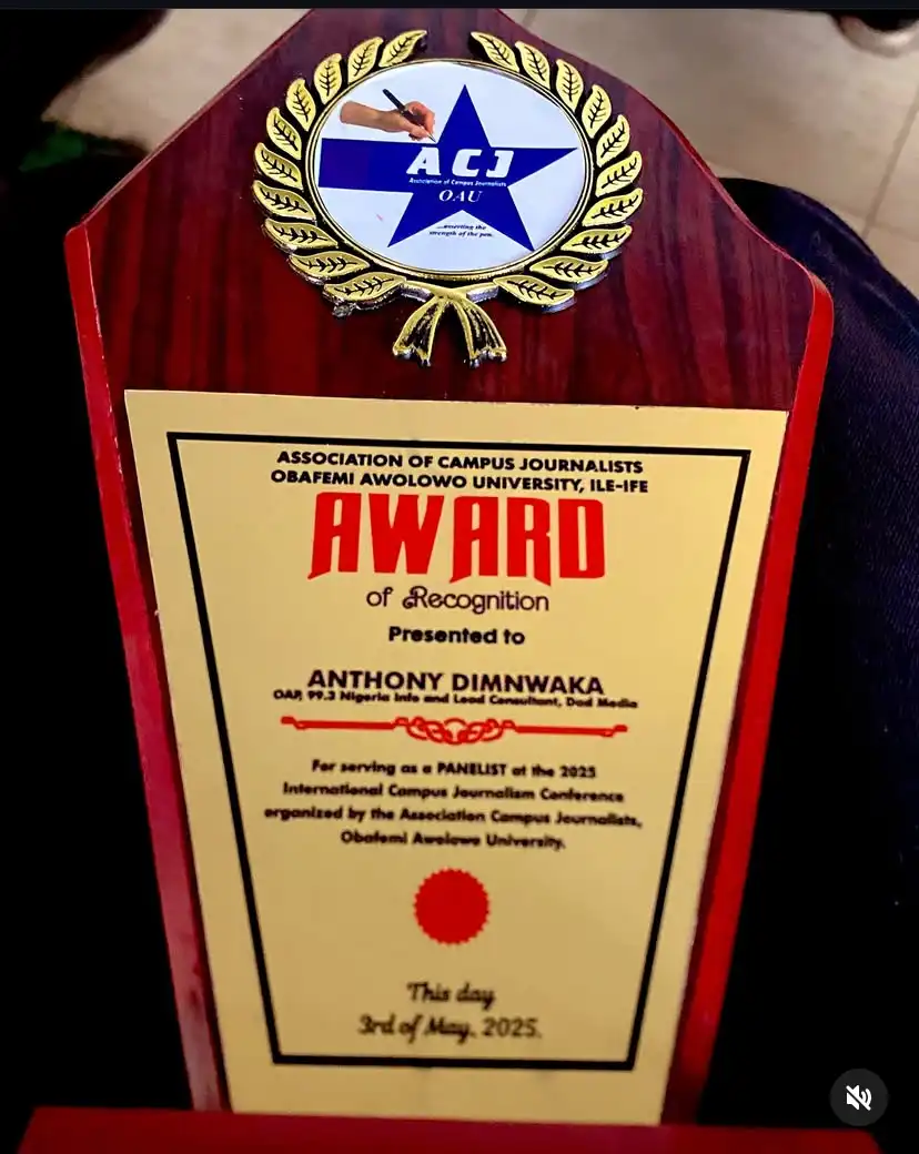 Award of Recognition by UCJ