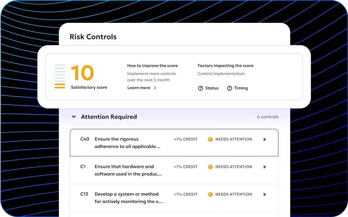 Risk Controls Panel Screenshot
