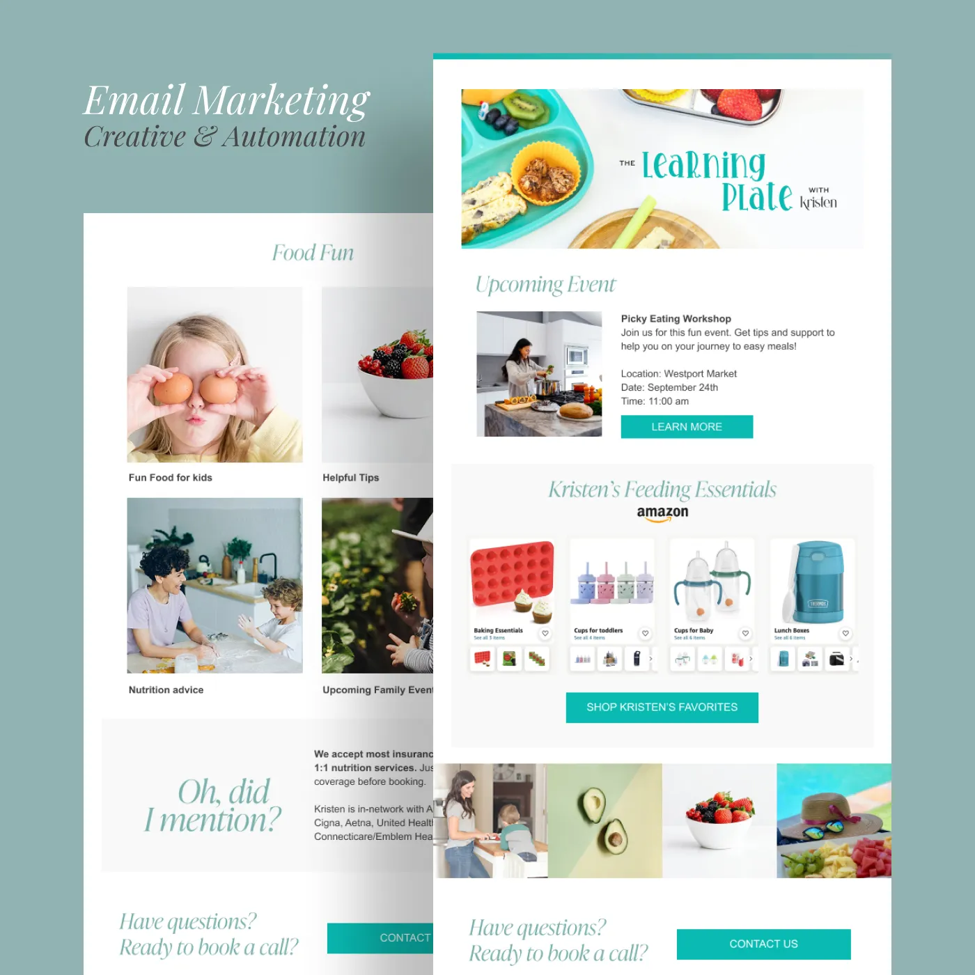 a page of a newsletter and email marketing design