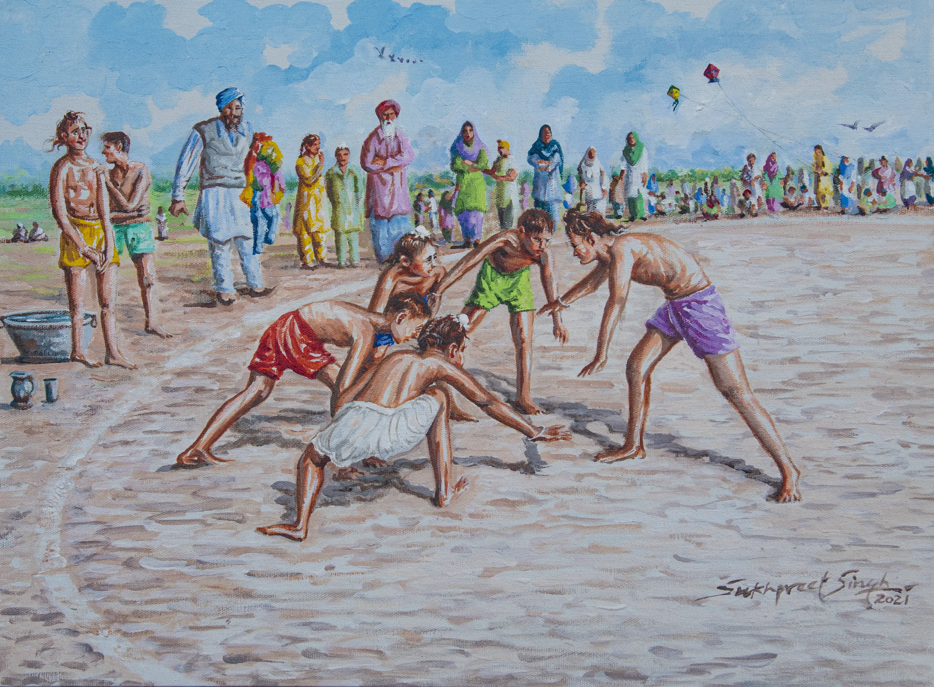 Young boys playing Kabaddie