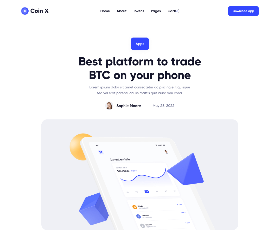 Coin X - Blog Post page - Crypto Startup Webflow Template