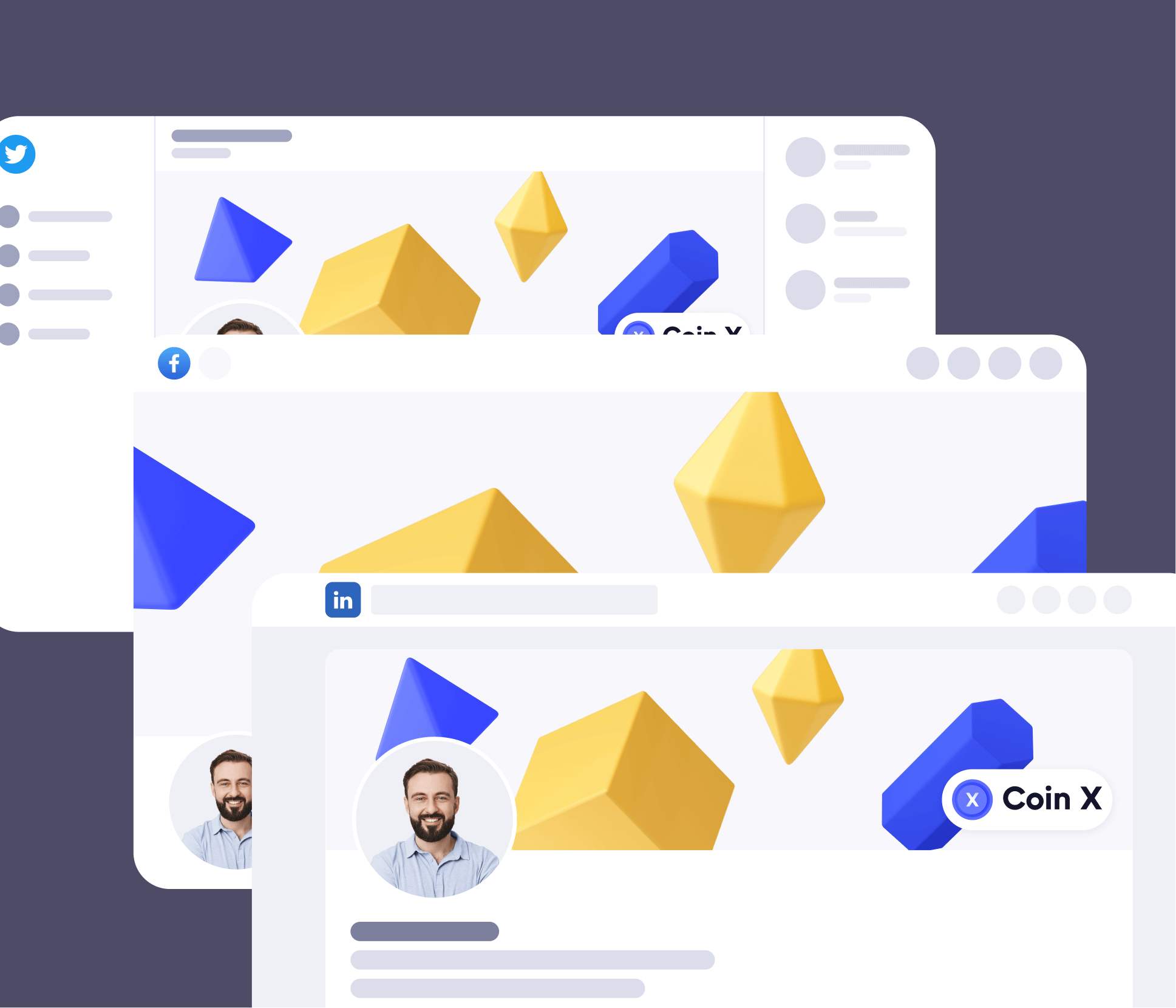 Coin X - Social Media Assets - Crypto Startup Webflow Template