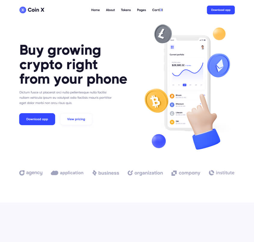Home Page - Coin X Webflow Template