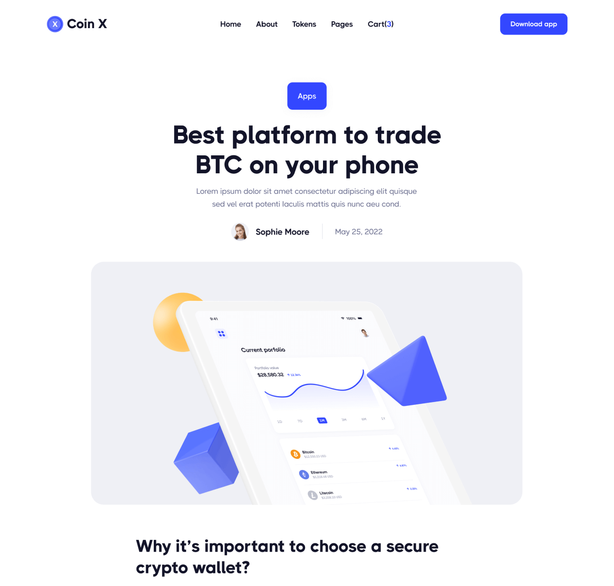 Coin X - Blog Post page - Crypto Startup Webflow Template