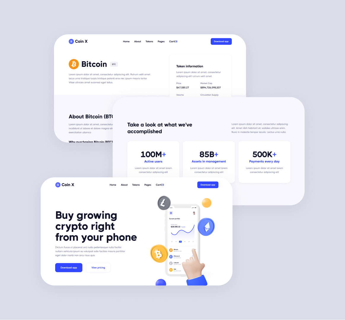 Coin X - 35 Sections Included - Crypto Startup Webflow Template