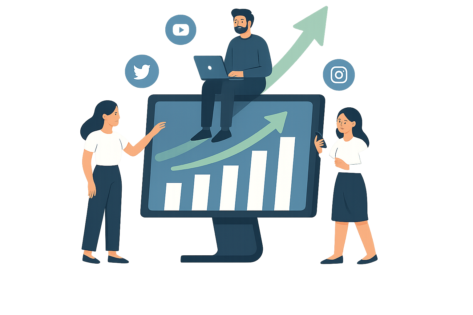 Social Media Growth Illustration