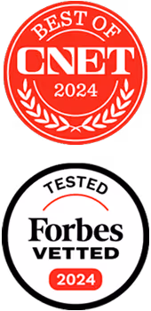 Best of CNET and Forbes badges