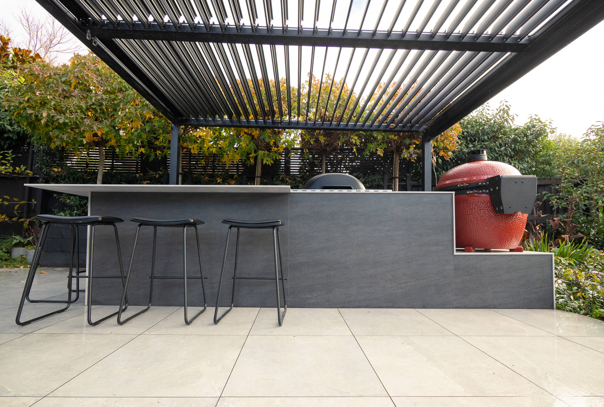 Inbuilt webber and Kamado Joe Egg - outdoor kitchen 