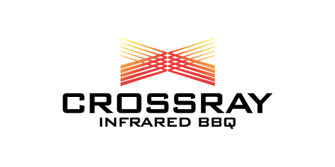 Crossray Infrared BBQ logo with a stylized red and orange intersecting line design above the text.