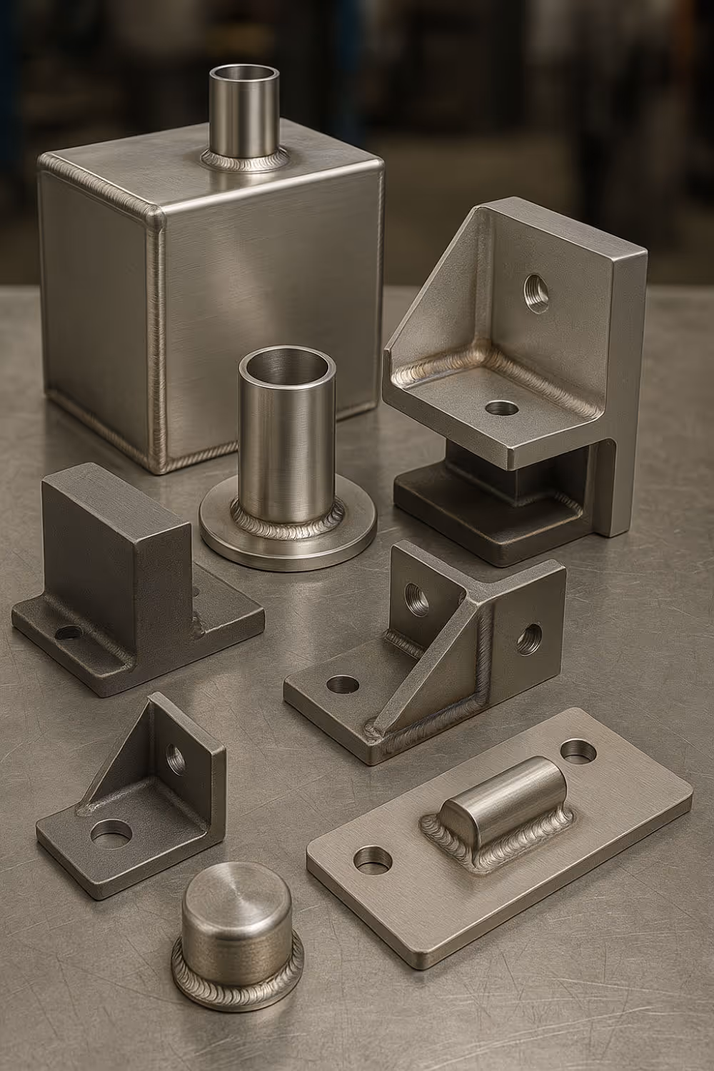 Fabricated and CNC machined welded steel components for industrial applications by Burns Machine Company.