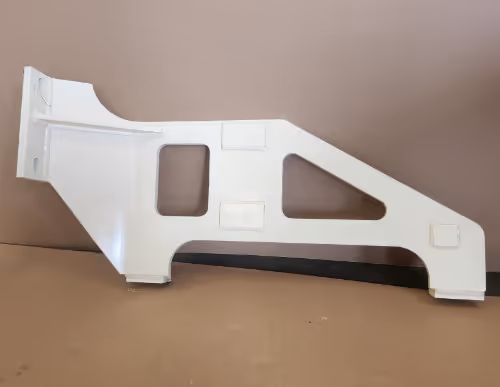 Fabricated and CNC machined structural panel with precision cutouts by Burns Machine Company.