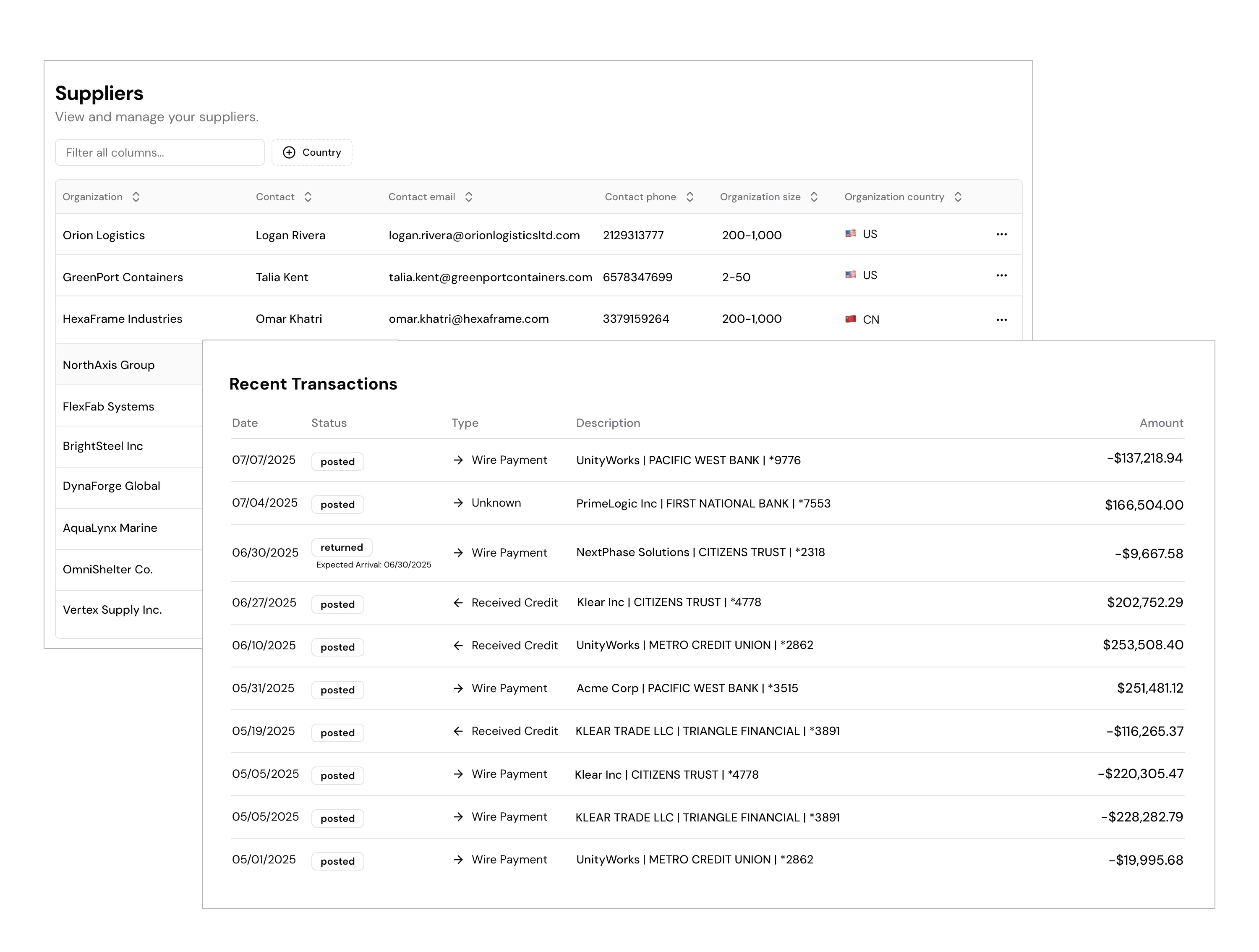 Klear comes with a variety of financial tools