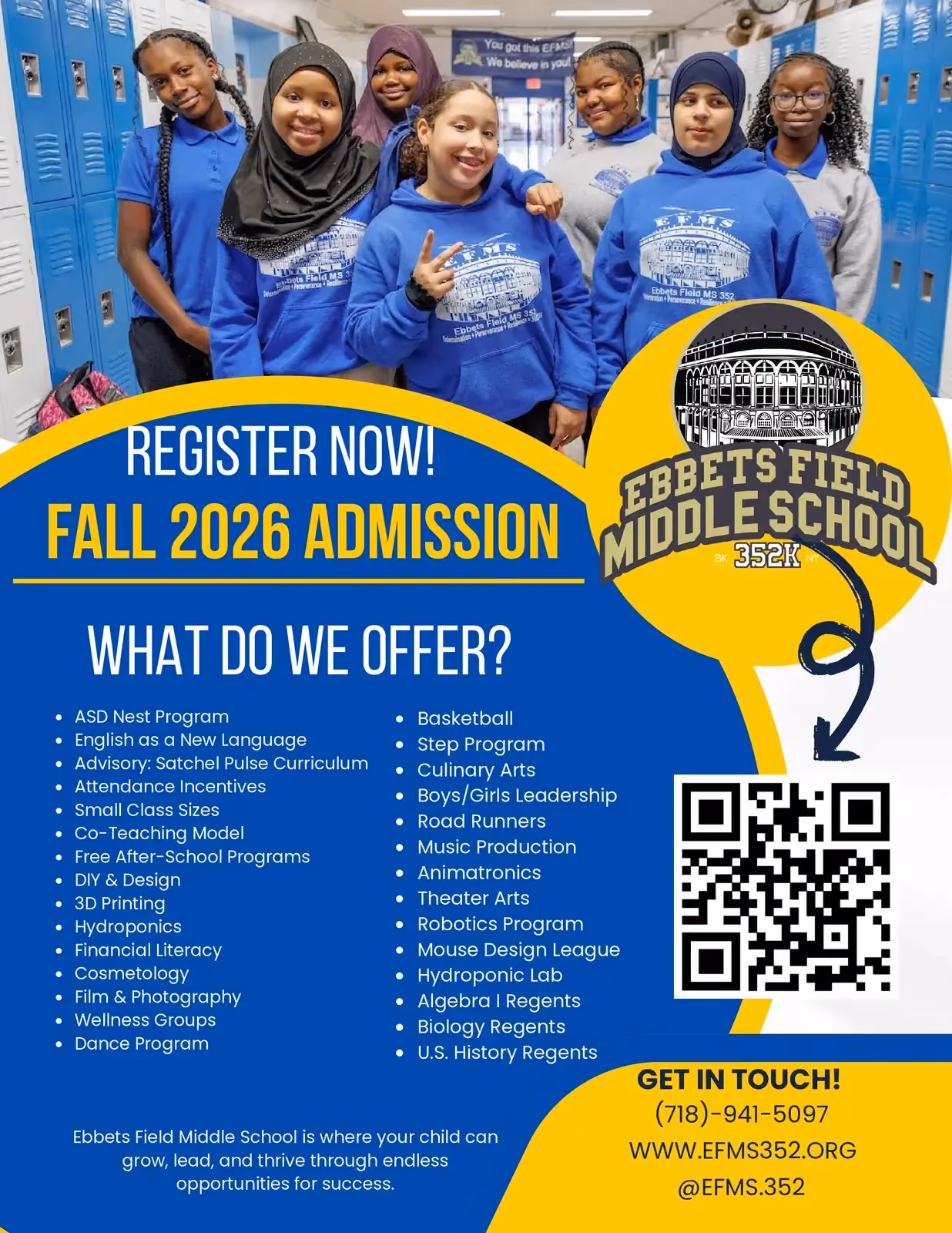 Fall 2026 Admission – Register Now! flyer