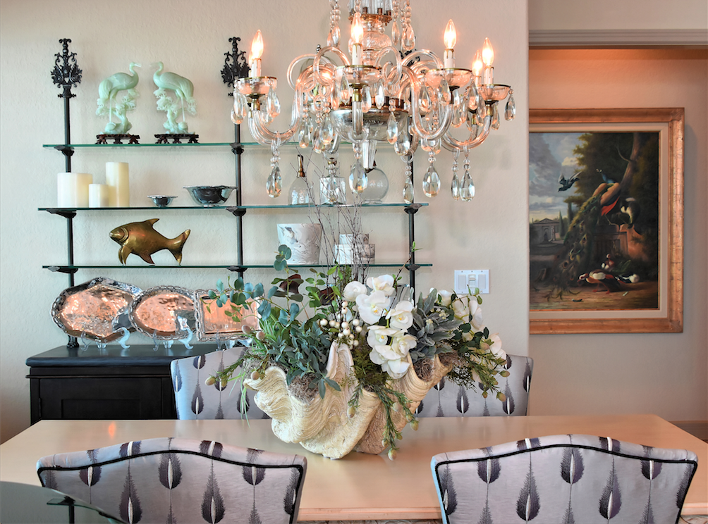 Dining Room Florida Oceanfront Penthouse, Longboat Key FL, Talie Jane Interiors