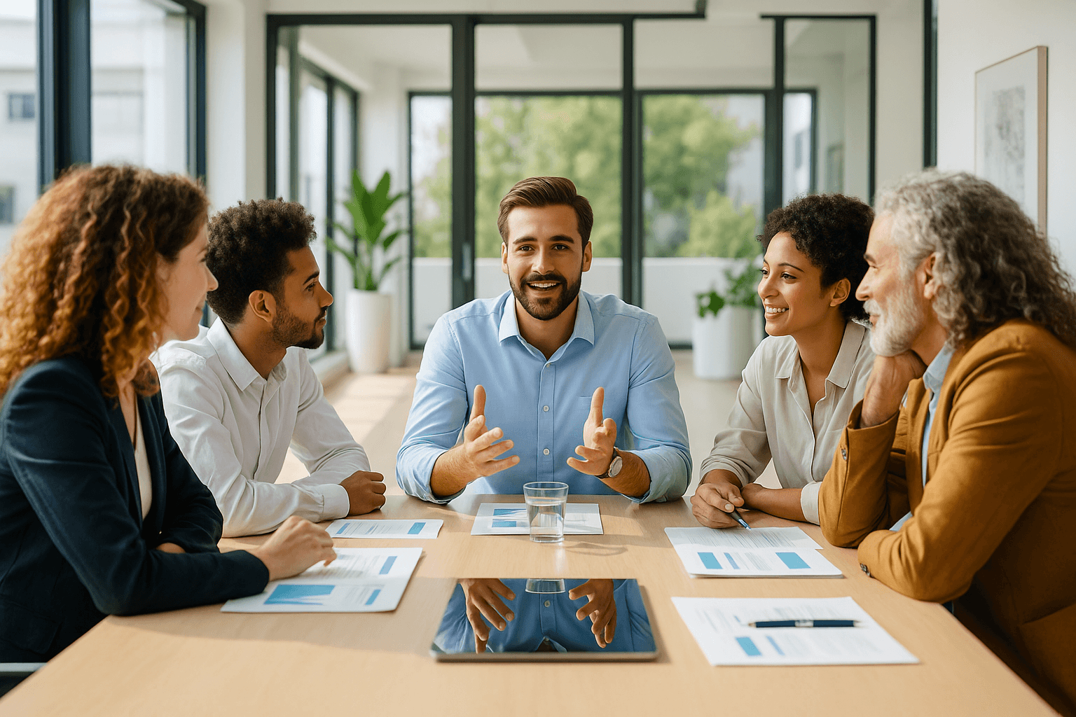 image of an office collaboration scene (for a mobility and transportation)