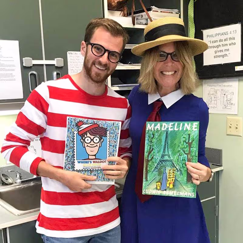 Teachers dressing up as book characters