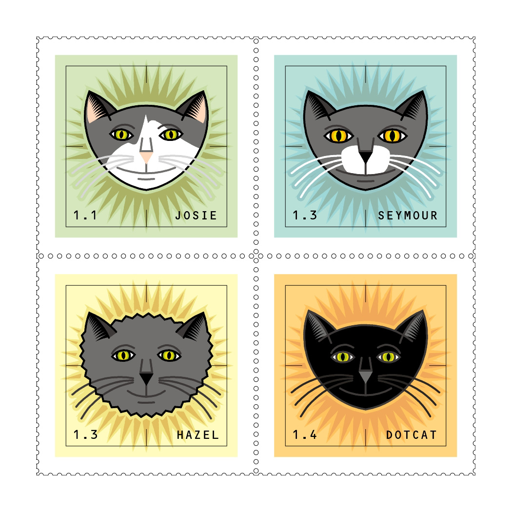image of cat stamps