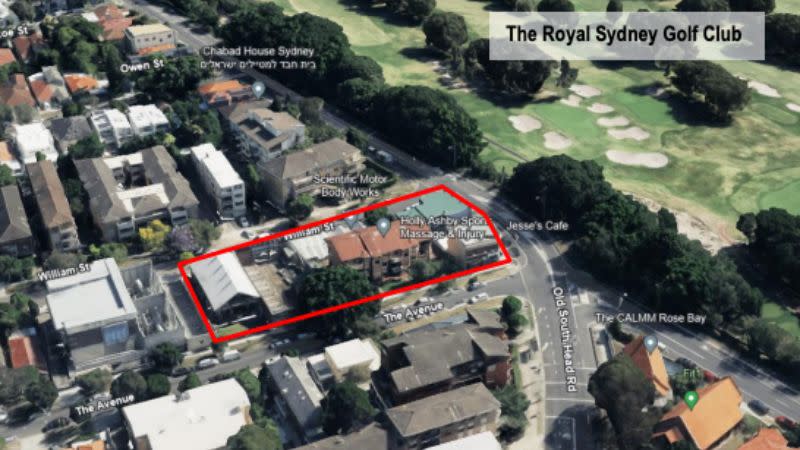 Buildings at 1 The Avenue, ROSE BAY NSW 2029 including a cafe, mechanic and sub station opposite the royal sydney golf course.