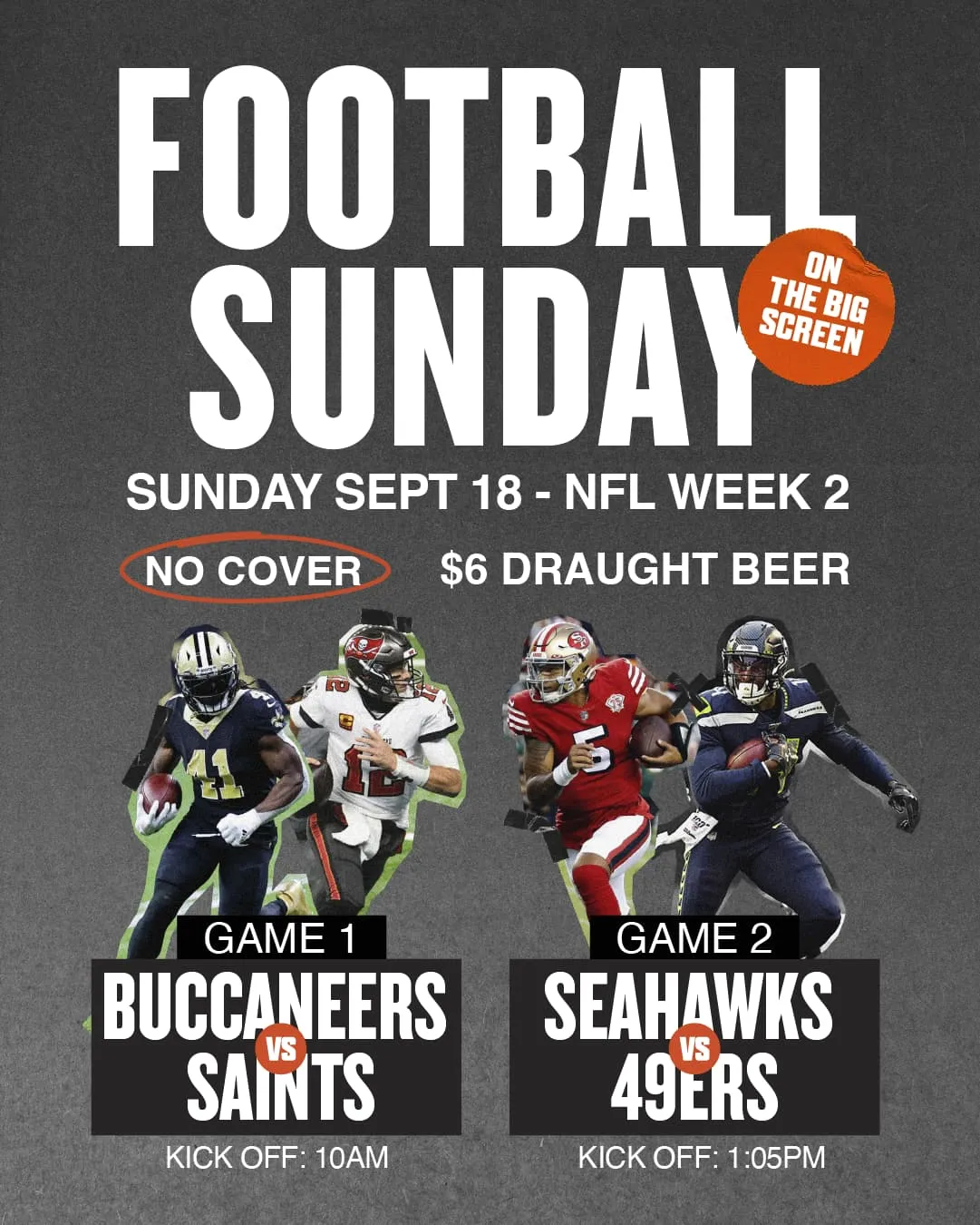 FOOTBALL SUNDAY ON THE BIG SCREEN