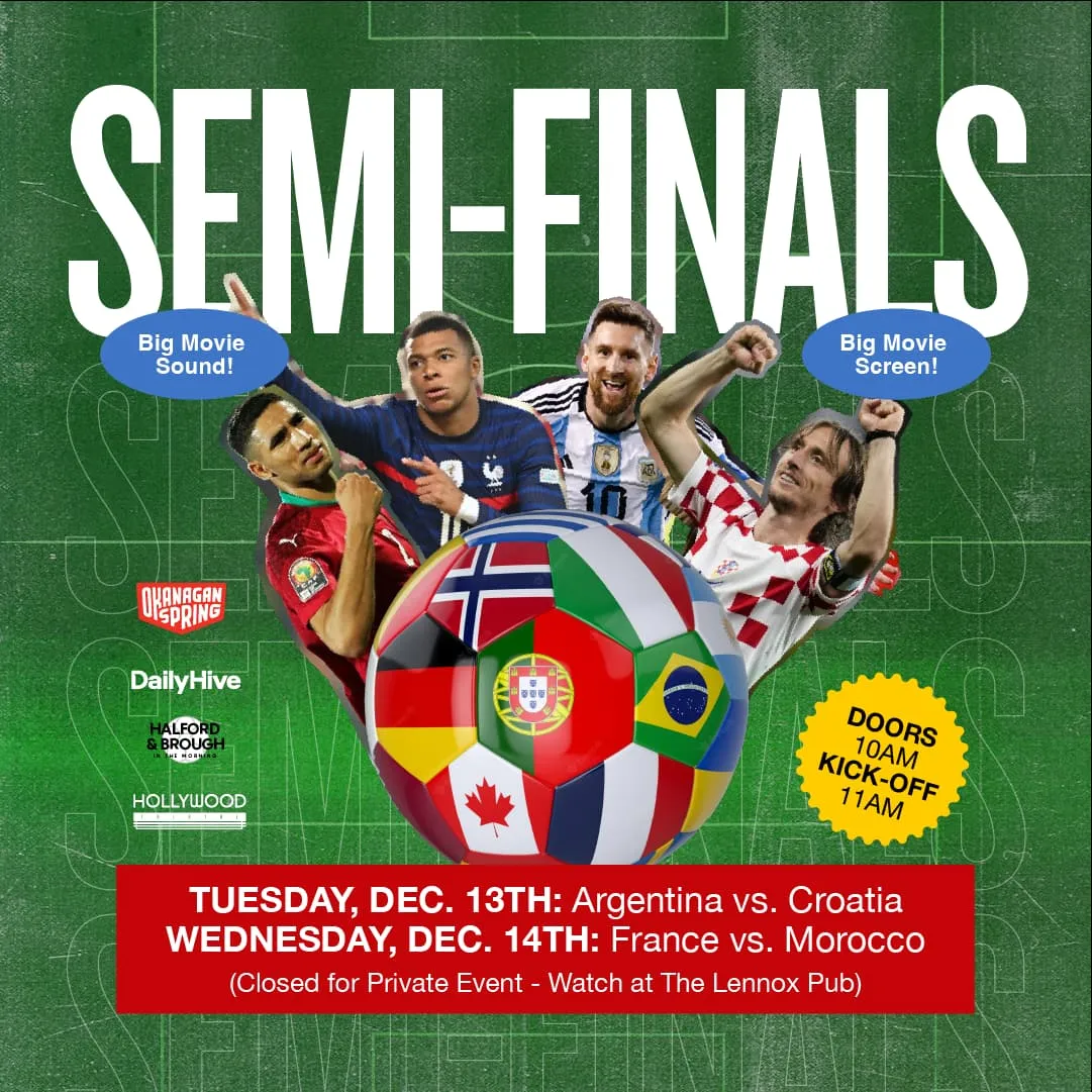 WORLD CUP SEMI-FINALS WATCH PARTIES!