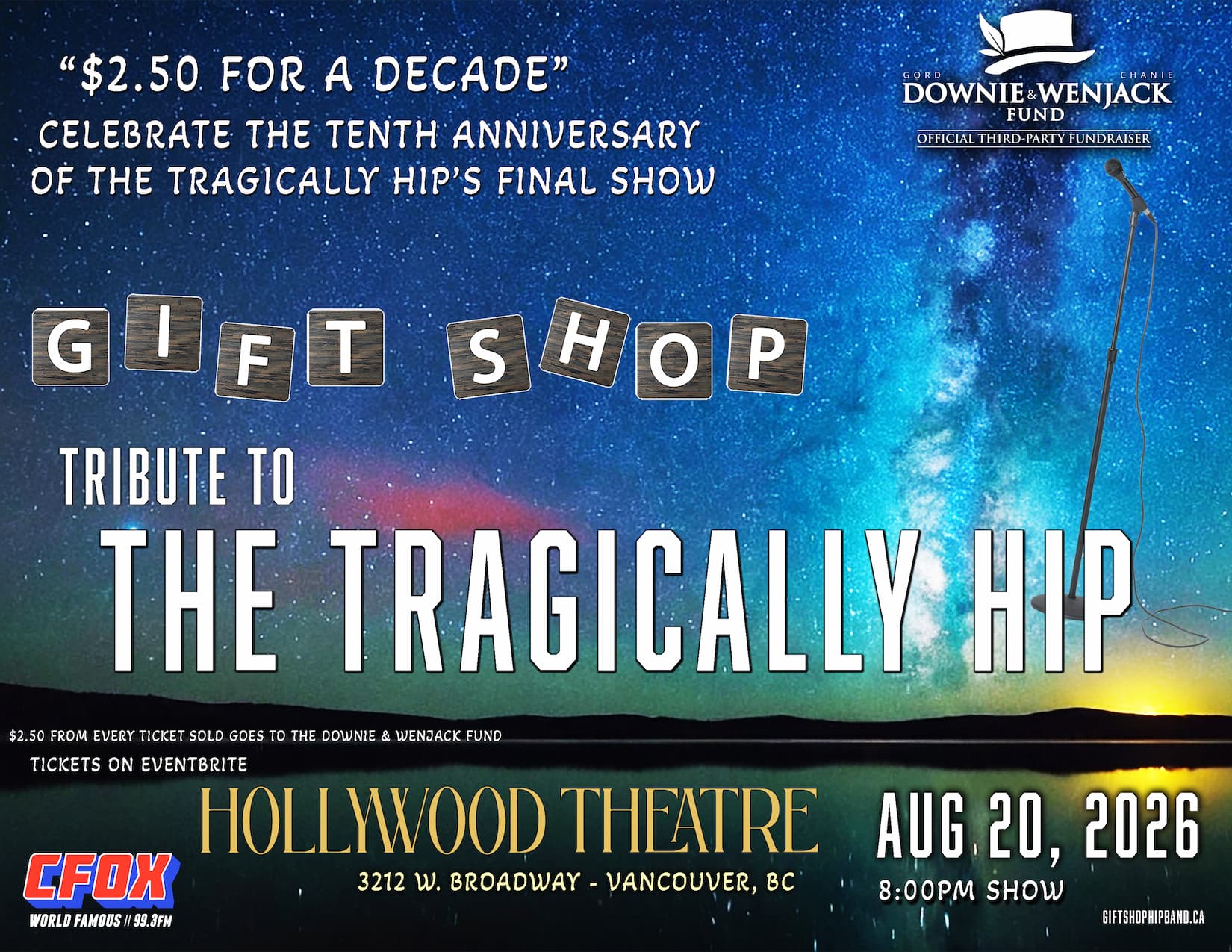 $2.50 For a Decade: 'Gift Shop - Tribute to The Tragically Hip'