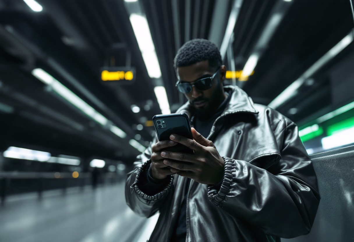 image of a commuter using a transportation app