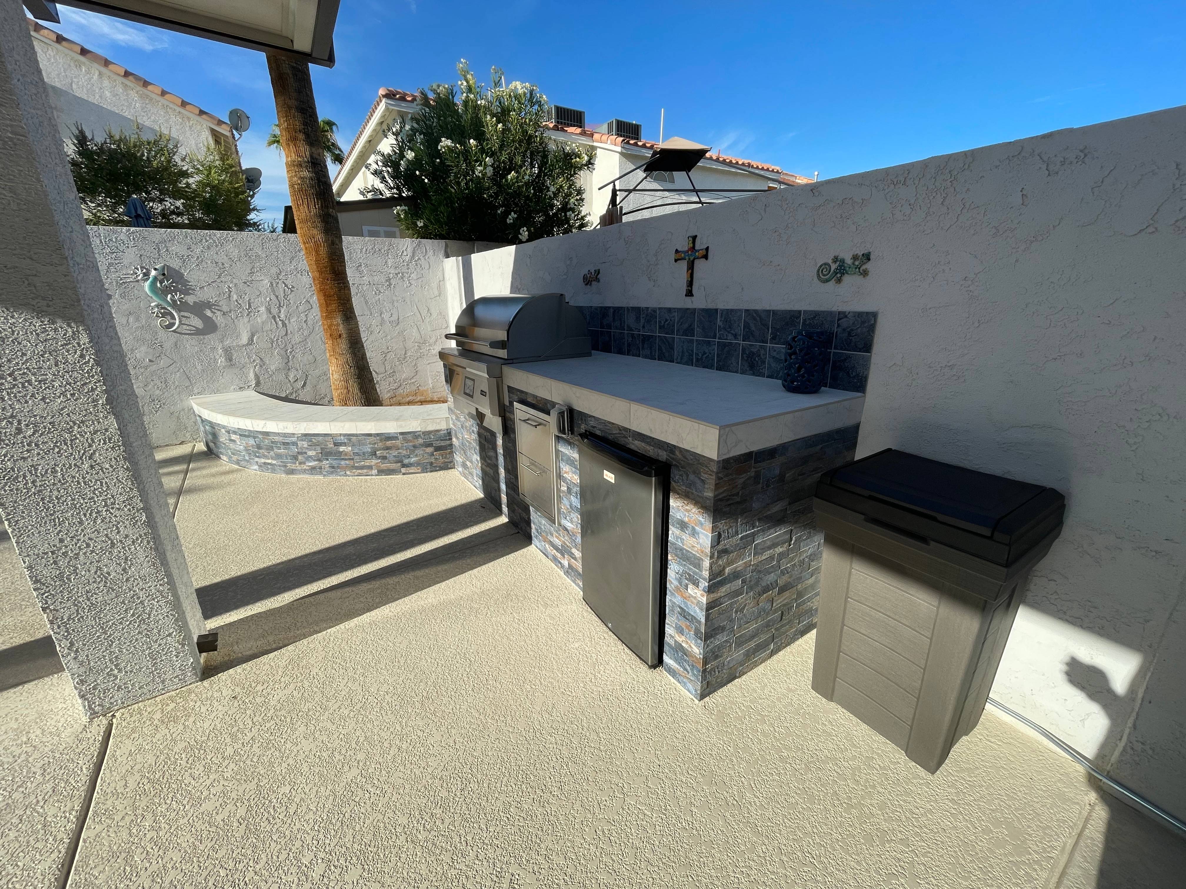 outdoor kitchen area