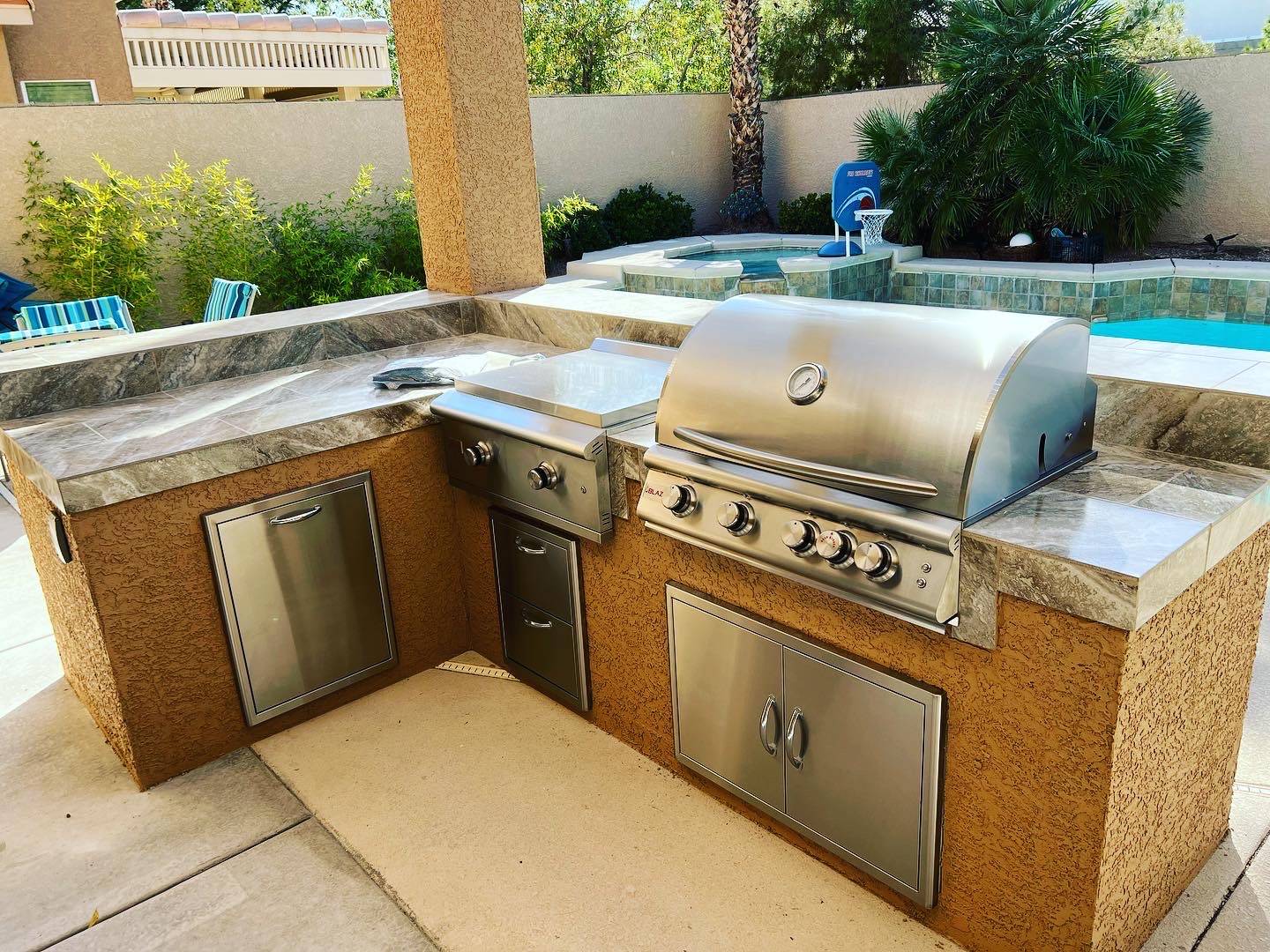 backyard grilling area 