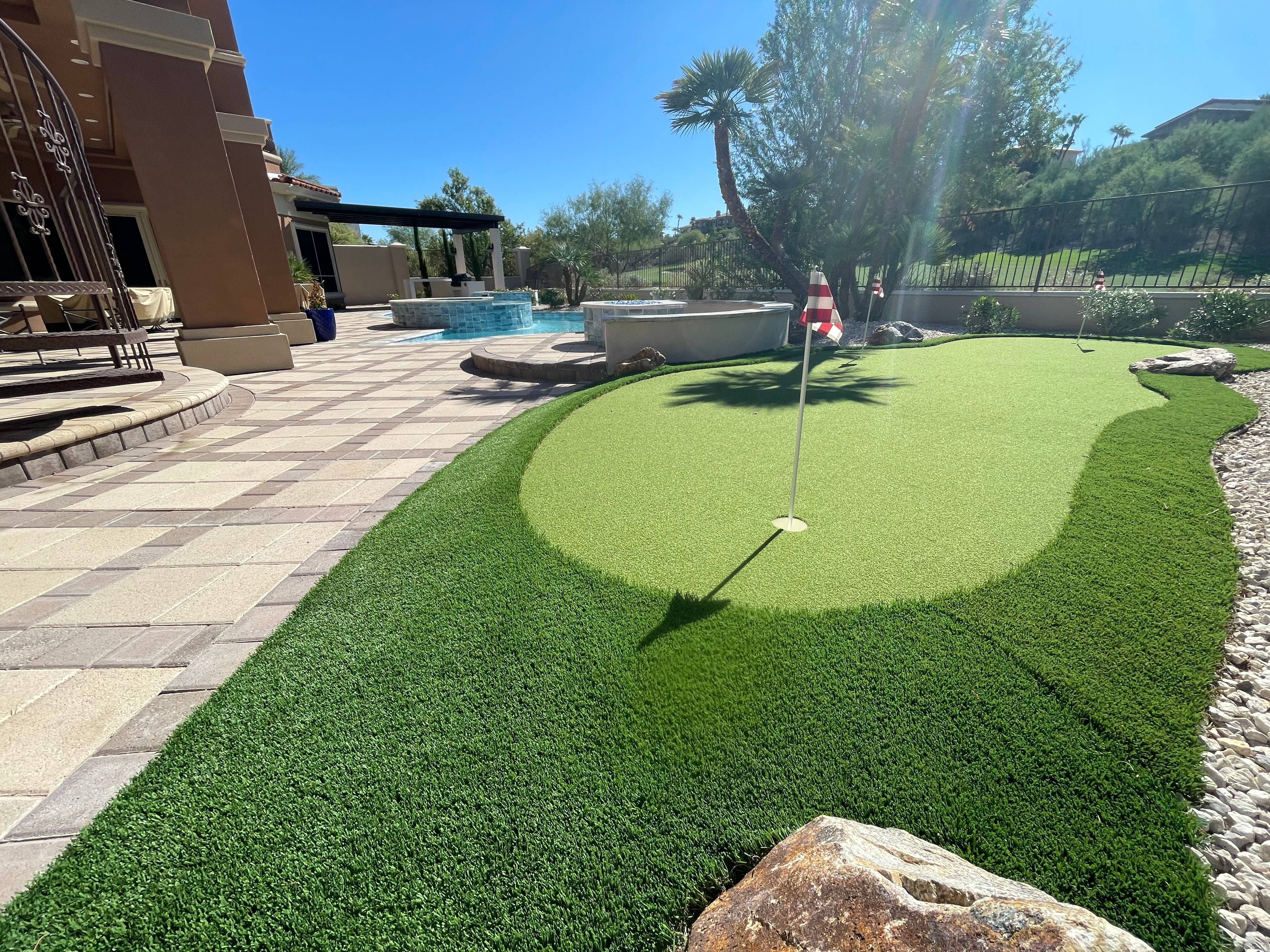 backyard golf putting area distinctive exteriors