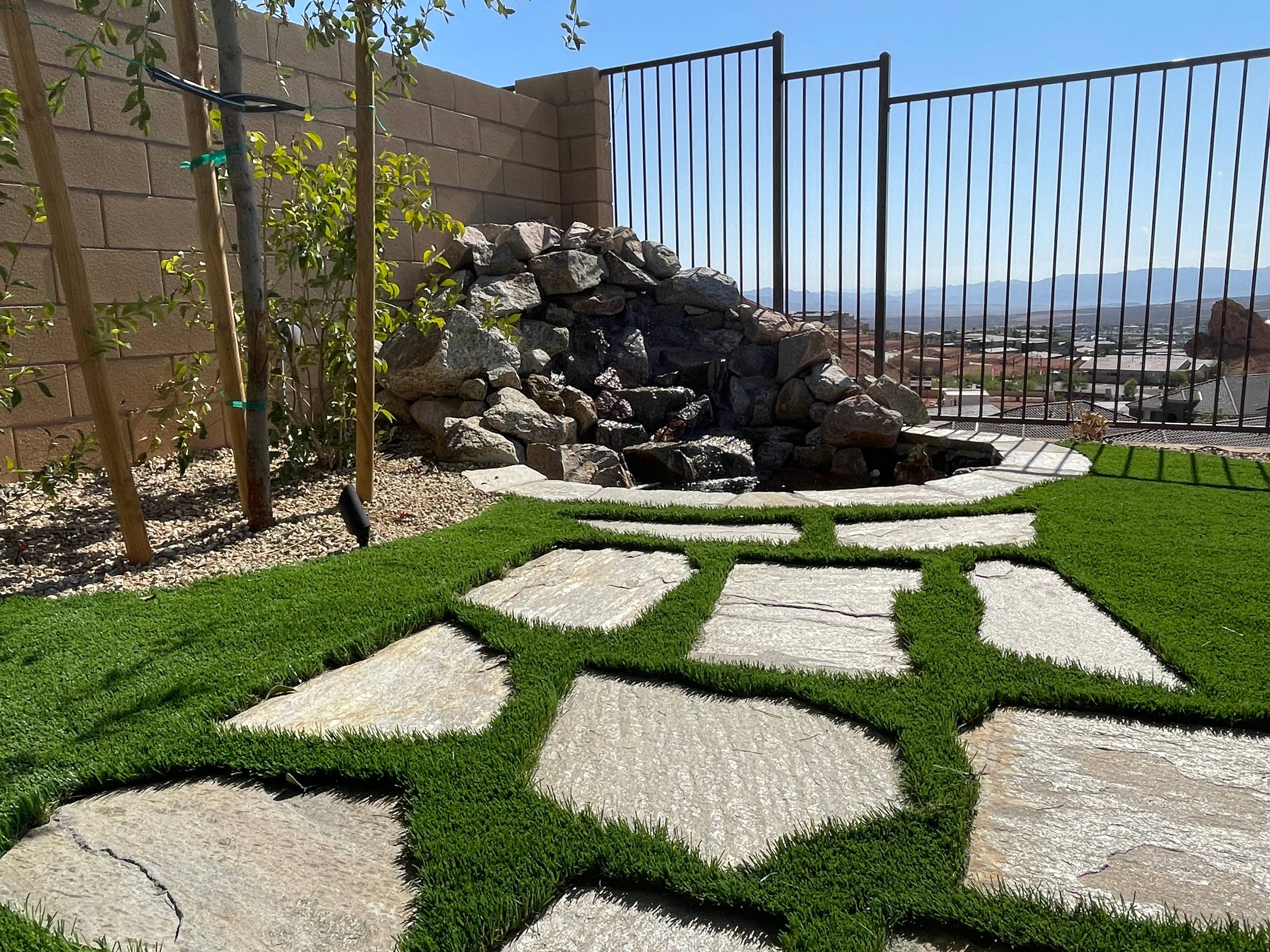 backyard rock pond landscaping
