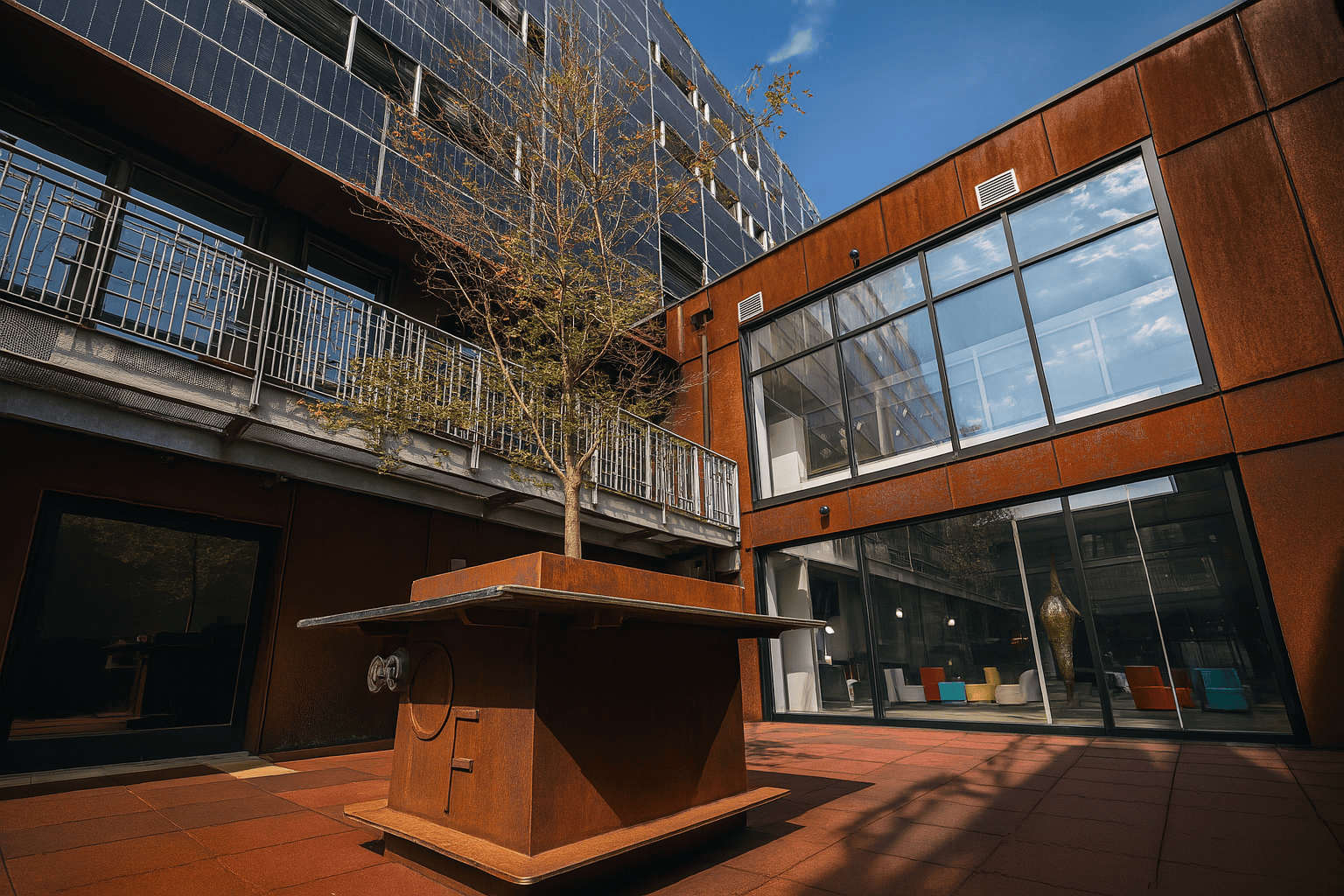 Bright indoor and outdoor play and learning space at ENLA Learning early childhood center in Fishtown, Philadelphia