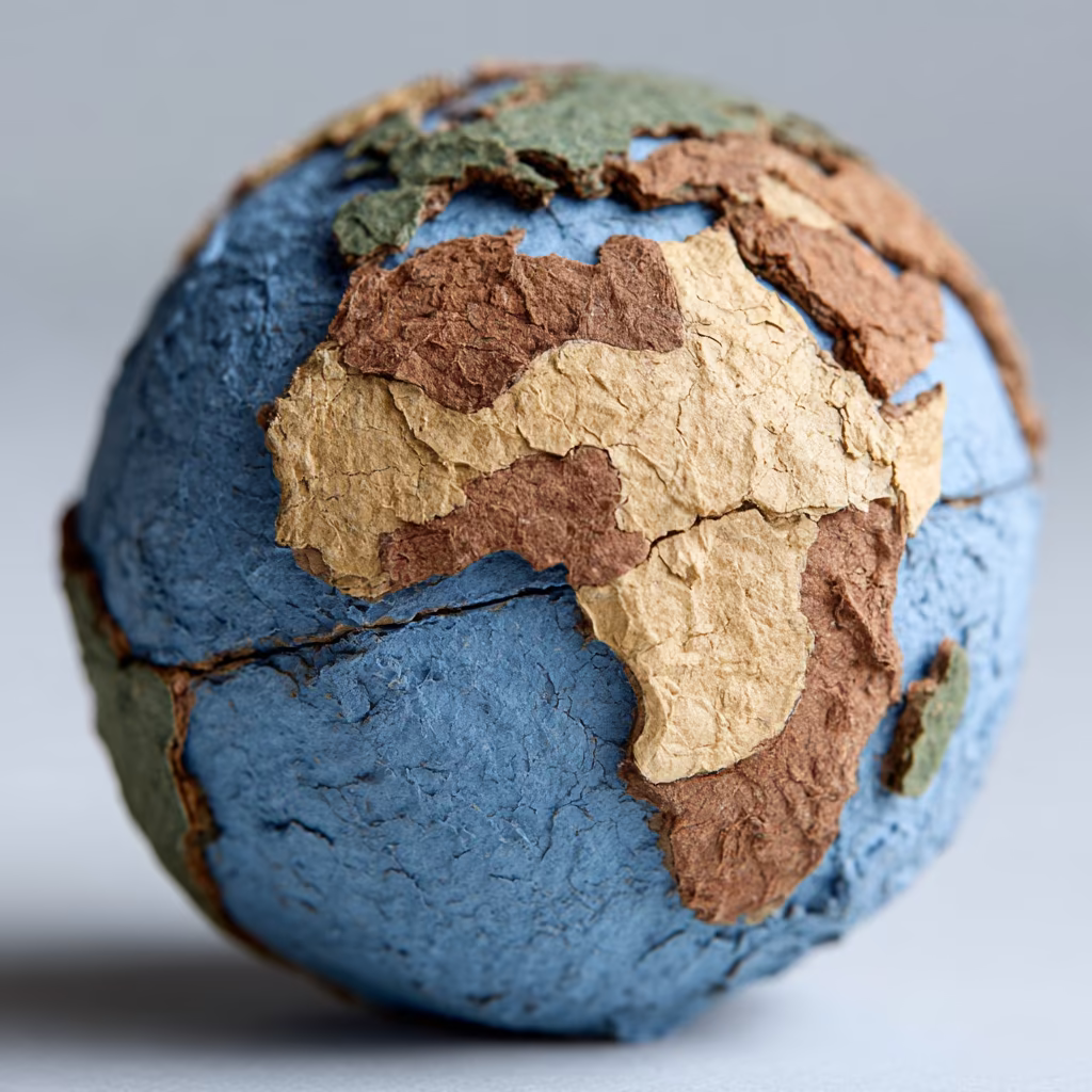 Illustration of diverse children holding hands around a globe, ENLA Learning toddler program in Fishtown, Philadelphia