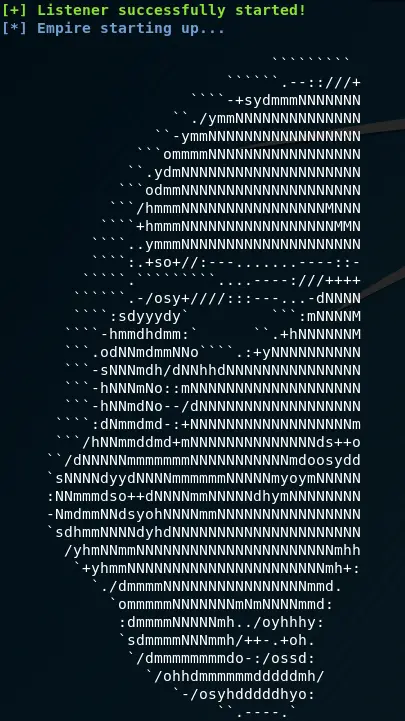PowerShell Empire banner in a Kali Linux terminal