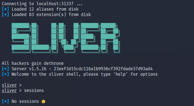 Sliver post-exploitation framework banner