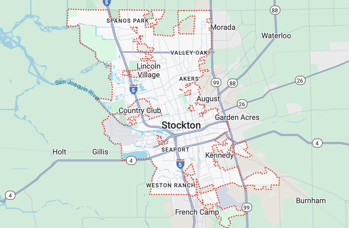Central California service area map