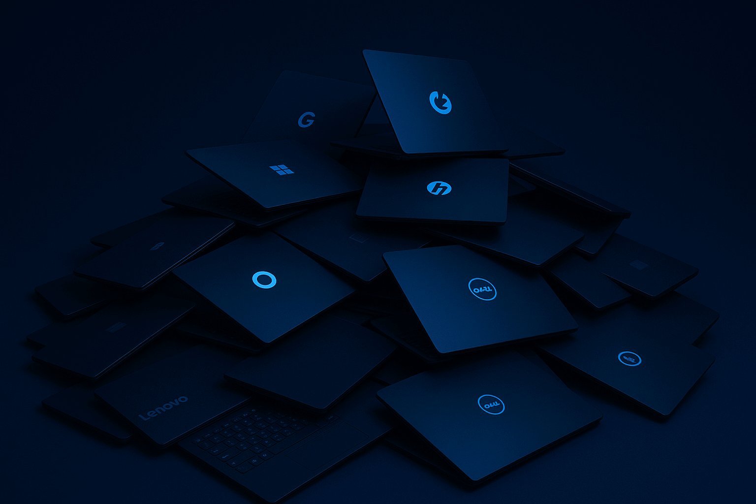 A stack of PCs representing an offshore software development fleet