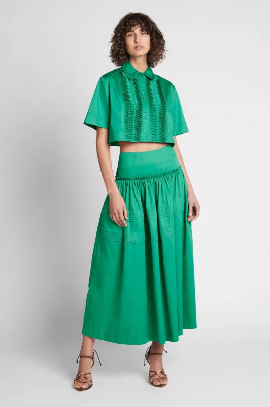 Poised Pleated Midi Skirt