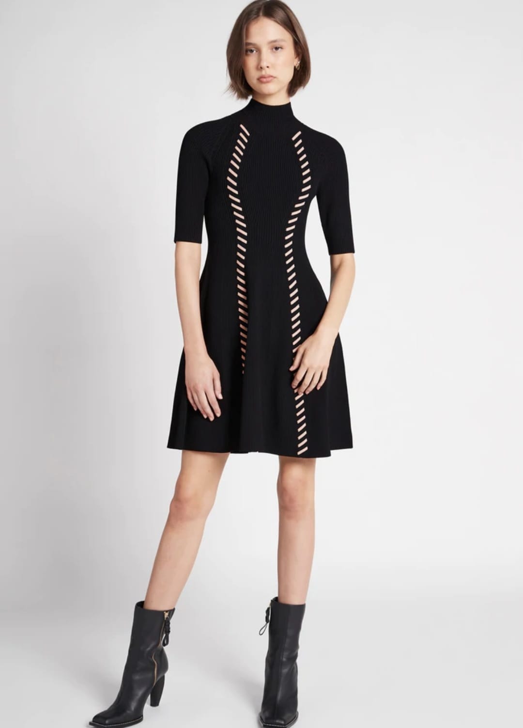 Interlace Knit Mini Dress